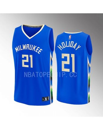 Milwaukee Bucks Jrue Holiday 21 City Edition Jersey 2022-23 Fastbreak Royal