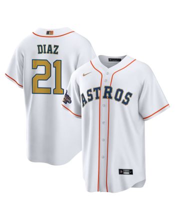 Yainer Diaz 21 Houston Astros 2023 Men Jersey - White/Gold