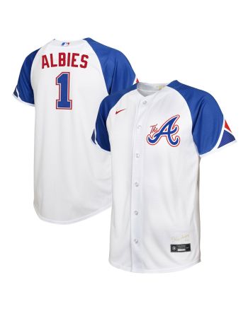 Ozzie Albies 1 Atlanta Braves 2023 City Connect Youth Jersey - White