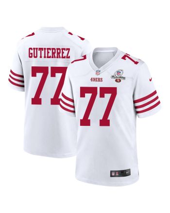 Alfredo Gutierrez 77 San Francisco 49ers 2023 Playoffs Patch Game Men Jersey - White