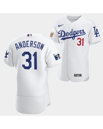 Los Angeles Dodgers Tyler Anderson White Jersey 31 Jackie Robinson 75th Anniversary 2022-23 Uniform