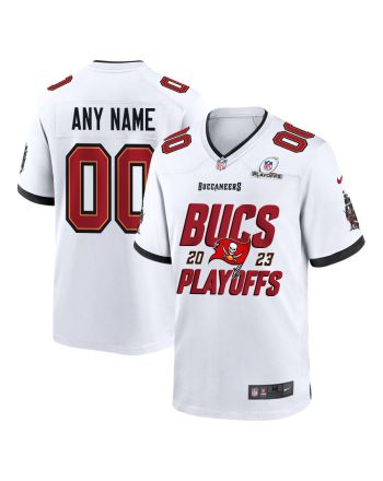 Tampa Bay Buccaneers 2023 Playoffs Iconic Game Men Custom Jersey - White