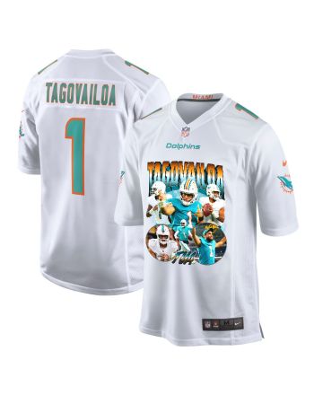 Tua Tagovailoa 1 Miami Dolphins Hawaiian Hero Game Jersey, White- Men