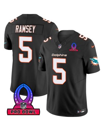 Jalen Ramsey 5 Miami Dolphins 2024 Pro Bowl Patch Game Men Jersey - Black