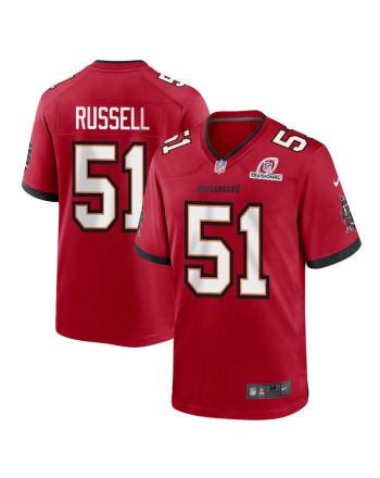 J.J. Russell 51 Tampa Bay Buccaneers 2024 Divisional Patch Game Men Jersey - Red