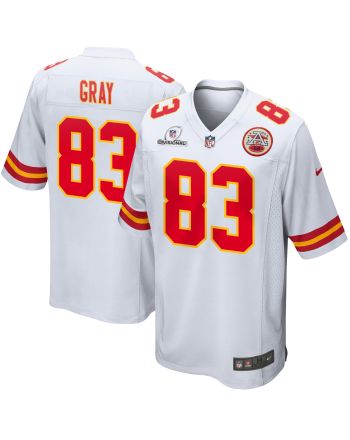 Noah Gray 83 Kansas City Chiefs 2024 Divisional Patch Game Men Jersey - White