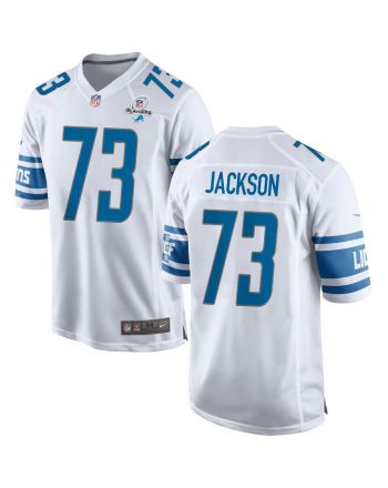 Jonah Jackson 73 Detroit Lions 2023 Playoffs Patch Game Men Jersey - White