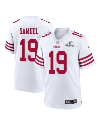 Deebo Samuel 19 San Francisco 49ers 2024 Divisional Patch Game Men Jersey - White