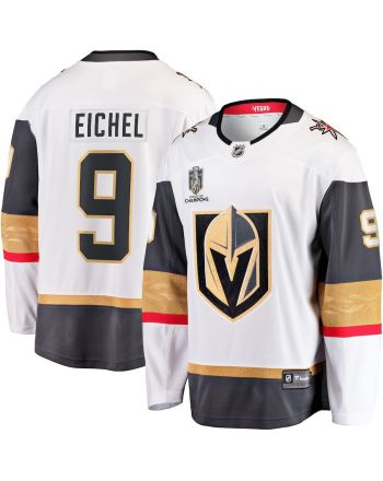 Jack Eichel 9 Vegas Golden Knights 2023 Stanley Cup Champions Patch Away Breakaway Player Jersey - White