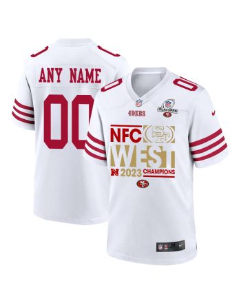 San Francisco 49ers 2023 NFC West Champions Game Men Custom Jersey - White