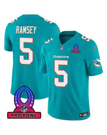 Jalen Ramsey 5 Miami Dolphins 2024 Pro Bowl Patch Game Men Jersey - Aqua