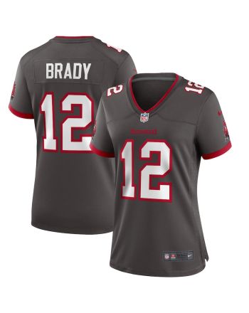 Tom Brady 12 Tampa Bay Buccaneers Women's Alternate Game Jersey - Pewter