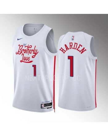 James Harden 1 2022-23 Philadelphia 76ers White City Edition Jersey Swingman