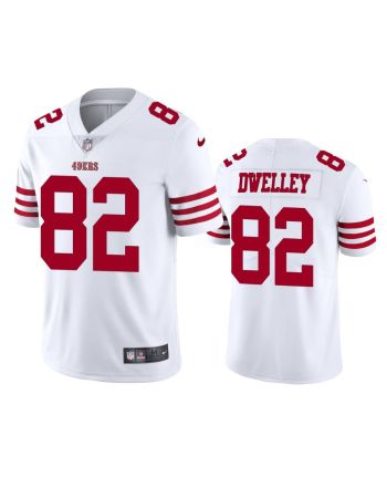 San Francisco 49ers Ross Dwelley 82 2022-23 Vapor Limited White Jersey - Men's