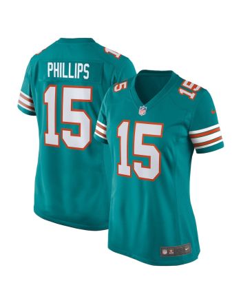 Jaelan Phillips 15 Miami Dolphins Women Alternate Game Jersey - Aqua