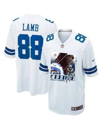 CeeDee Lamb 88 Dallas Cowboys Signed Glass Home Game Men Jersey - White