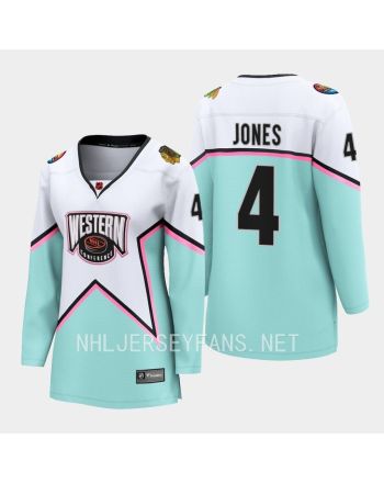 Seth Jones 4 Chicago Blackhawks White 2023 All-Star Western Conference Jersey Women