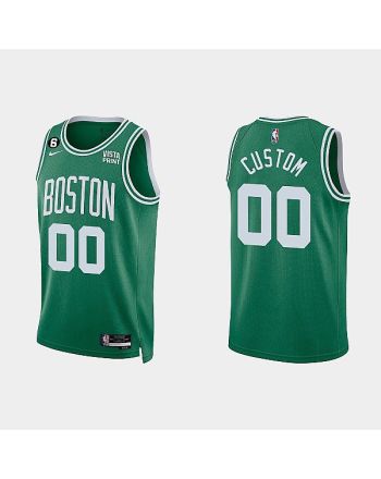 Boston Celtics 00 Custom 2022-23 Icon Edition Kelly Green Men Jersey