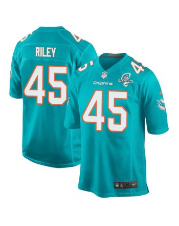 Duke Riley 45 Miami Dolphins 2023 Playoffs Patch Game Men Jersey - Aqua