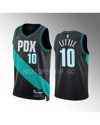 Portland Trail Blazers Nassir Little 10 2022-23 City Edition Black Jersey Swingman