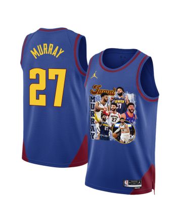 Jamal Murray 27 Denver Nuggets Playmaking Maestro 2023 NBA Champions Swingman Jersey - Blue