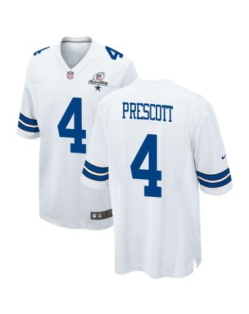 Dak Prescott 4 Dallas Cowboys 2023 Playoffs Patch Game Men Jersey - White