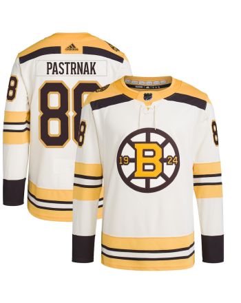 David Pastrnak 88 Boston Bruins Primegreen Men Jersey - Cream