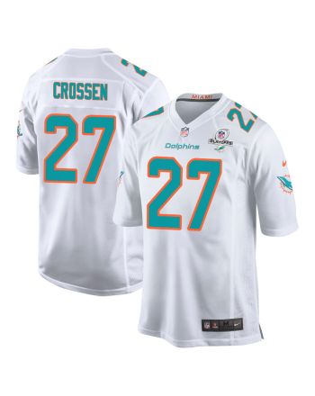 Keion Crossen 27 Miami Dolphins 2023 Playoffs Patch Game Men Jersey - White