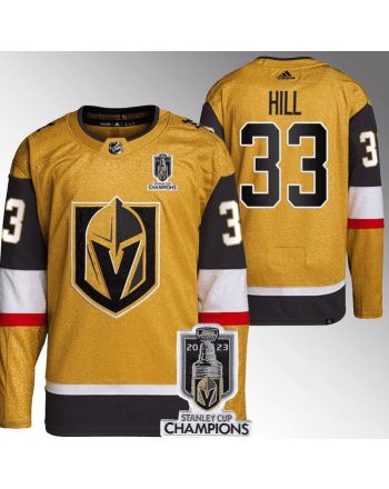 Adin Hill 33 Vegas Golden Knights 2023 Stanley Cup Champions Patch Breakaway Home Jersey - Gold