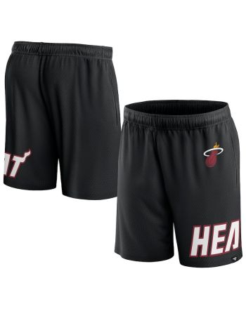 Miami Heat Black Free Throw Mesh Shorts - Men