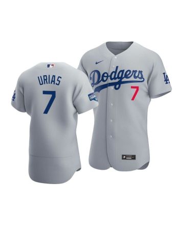 Men's Los Angeles Dodgers Julio Urias 7 2020 World Series Champions Alternate Jersey Gray