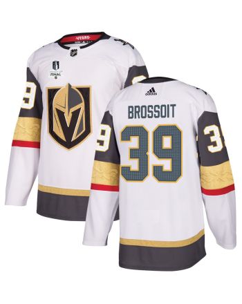 Laurent Brossoit 39 Vegas Golden Knights Stanley Cup 2023 Final Patch Away Breakaway Men Jersey - White