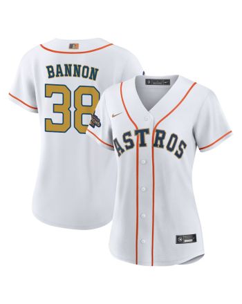 Rylan Bannon 38 Houston Astros 2023 Women Jersey - White/Gold