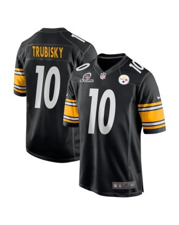 Mitch Trubisky 10 Pittsburgh Steelers 2023 Playoffs Patch Game Men Jersey - Black