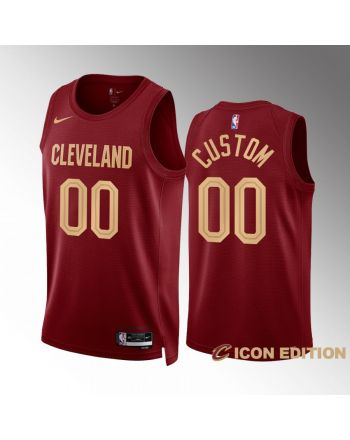 Cleveland Cavaliers Custom 00 2022-23 Icon Edition Wine Jersey Swingman