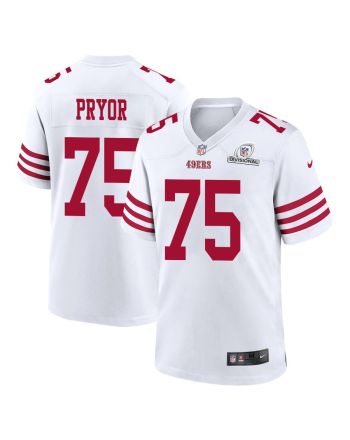 Matt Pryor 75 San Francisco 49ers 2024 Divisional Patch Game Men Jersey - White