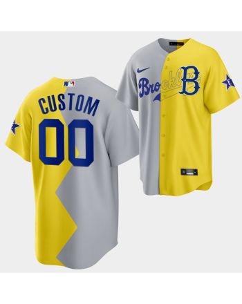 Brooklyn Dodgers Custom 2022-23 All-Star Celebrity Softball Game 00 Gray Yellow Jersey