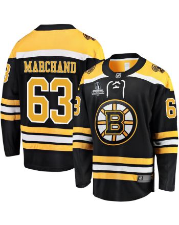 Brad Marchand 63 Boston Bruins Stanley Cup 2023 Playoffs Patch Home Breakaway Men Jersey - Black