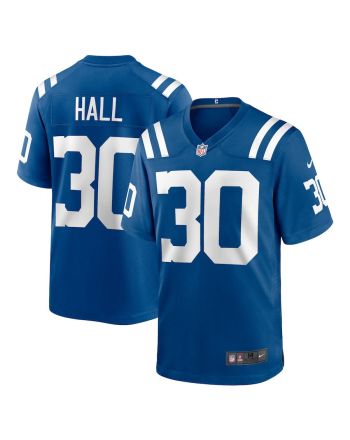 Darren Hall 30 Indianapolis Colts Men Team Game Jersey - Royal