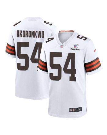 Ogbo Okoronkwo 54 Cleveland Browns 2023 Playoffs Patch Game Men Jersey - White