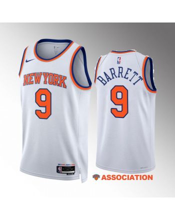 RJ Barrett 9 New York Knicks White Jersey 2022-23 Association Edition Swingman