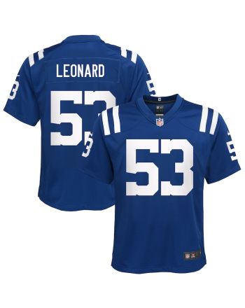 Shaquille Leonard 53 Indianapolis Colts YOUTH Game Jersey - Royal