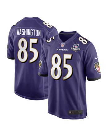 Scotty Washington 85 Baltimore Ravens 2023 Playoffs Patch Game Men Jersey - Purple