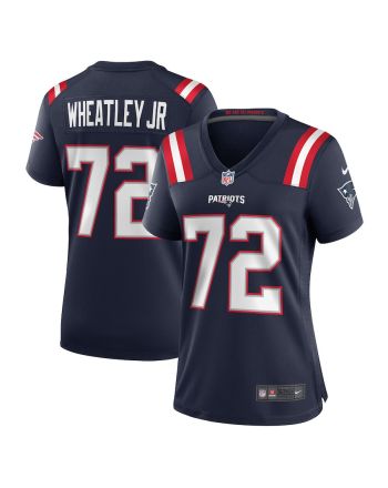 Tyrone Wheatley 72 New England Patriots Women Team Game Jersey - Navy