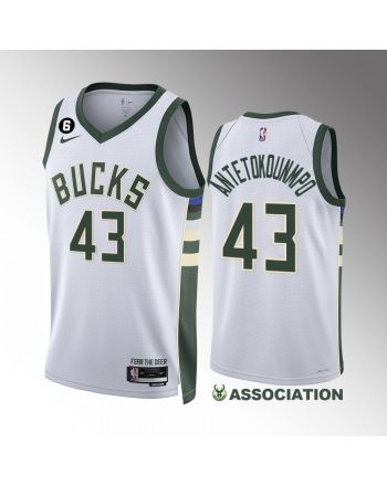 Milwaukee Bucks Thanasis Antetokounmpo 43 White Association Edition Jersey 2022-23 Swingman