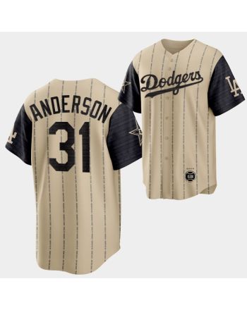 2022-23 Black Heritage Night Los Angeles Dodgers Tyler Anderson 31 Gold Jersey Exclusive Edition