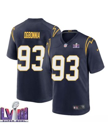 Otito Ogbonnia 93 Los Angeles Chargers Super Bowl LVIII Men Alternate Game Jersey - Navy