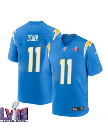 Cameron Dicker 11 Los Angeles Chargers Super Bowl LVIII Men Home Game Jersey - Powder Blue