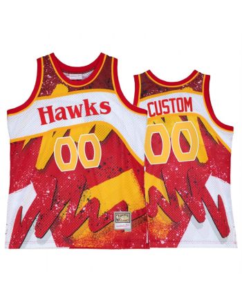 Custom 00 Atlanta Hawks Hyper Hoop Red Jersey Throwback 80s