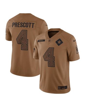 Dak Prescott 4 Dallas Cowboys 2023 Salute To Service Limited Jersey - Brown